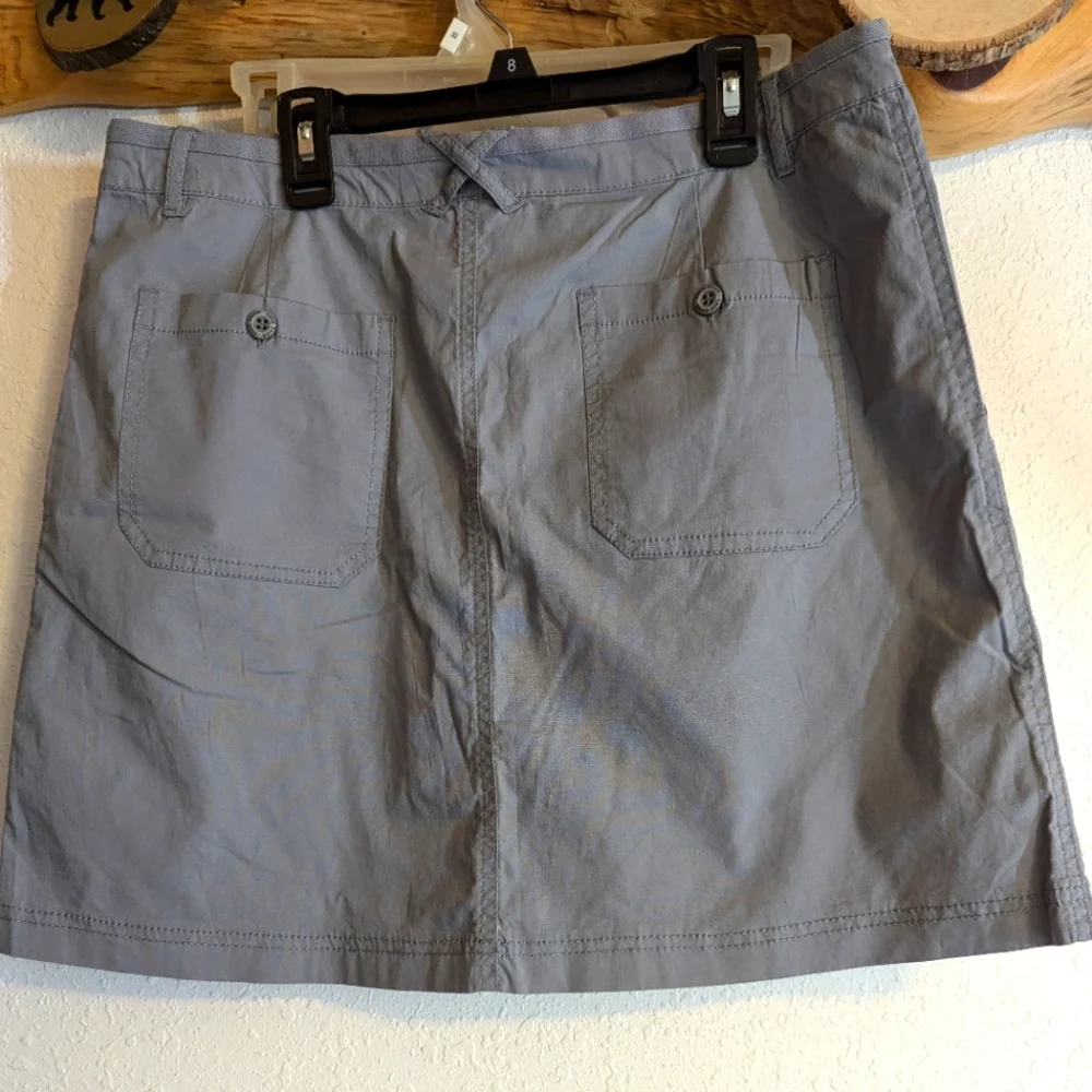 Ladies Eddie Bauer Grey Chino Skirt Size 8